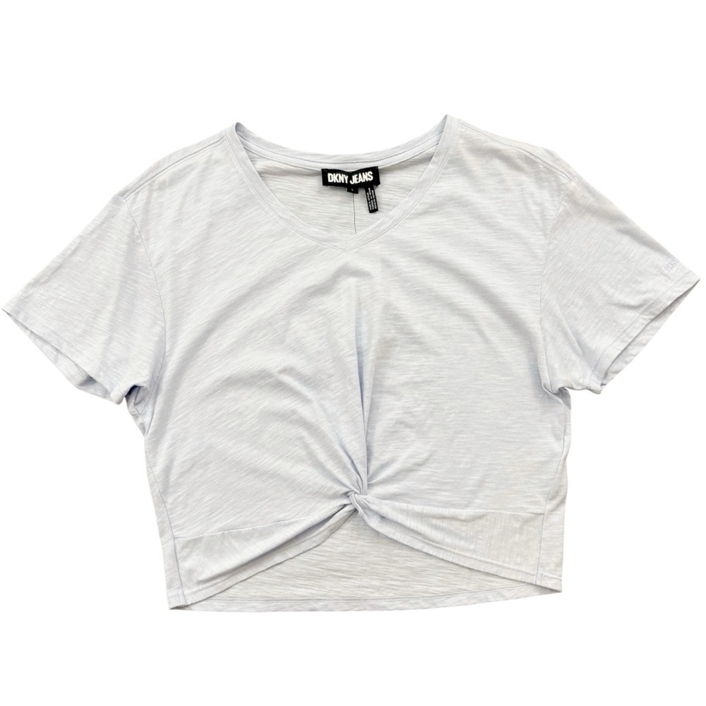 NWT DKNY Jeans Twist Front Slub Knit Top